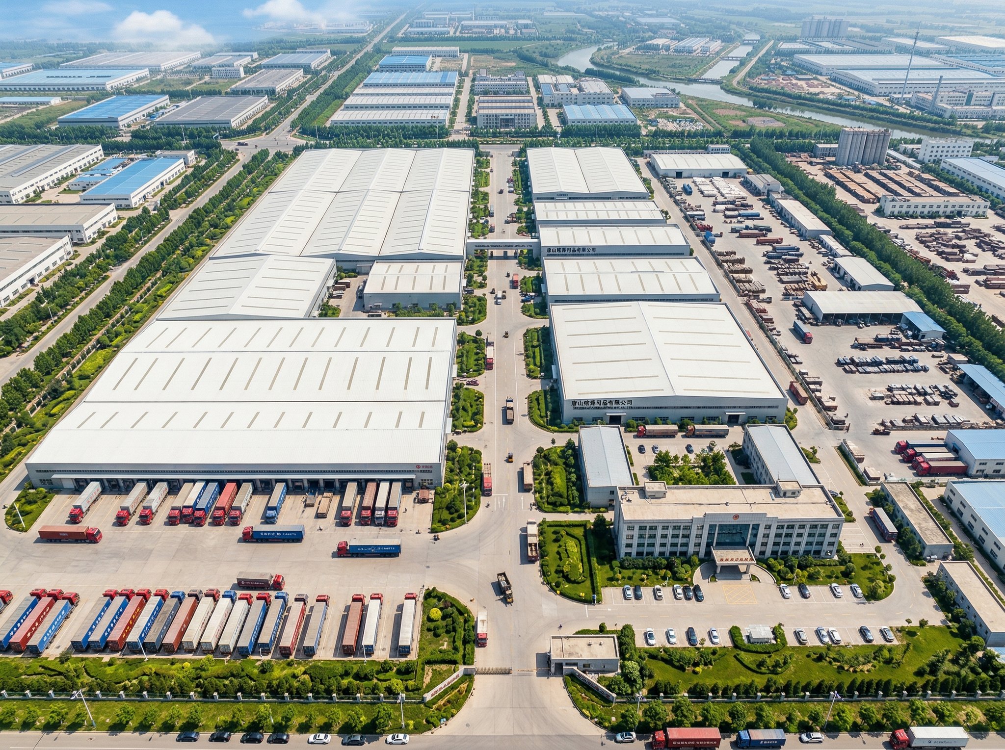 Aerial view of Zhongyi 50,000 sqm production facility in Tangshan