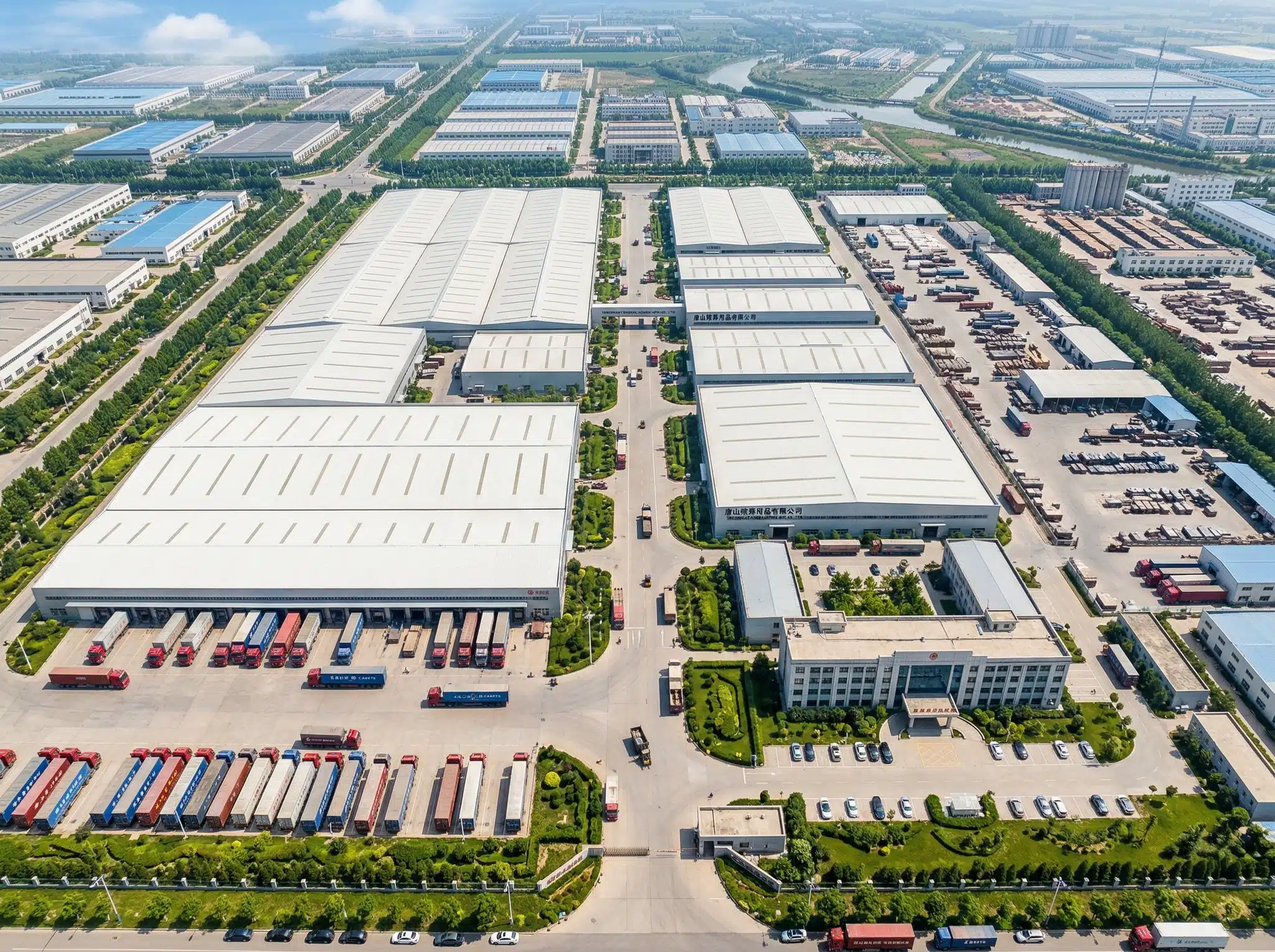 Aerial view of Zhongyi Craft's integrated manufacturing base in Tangshan, China