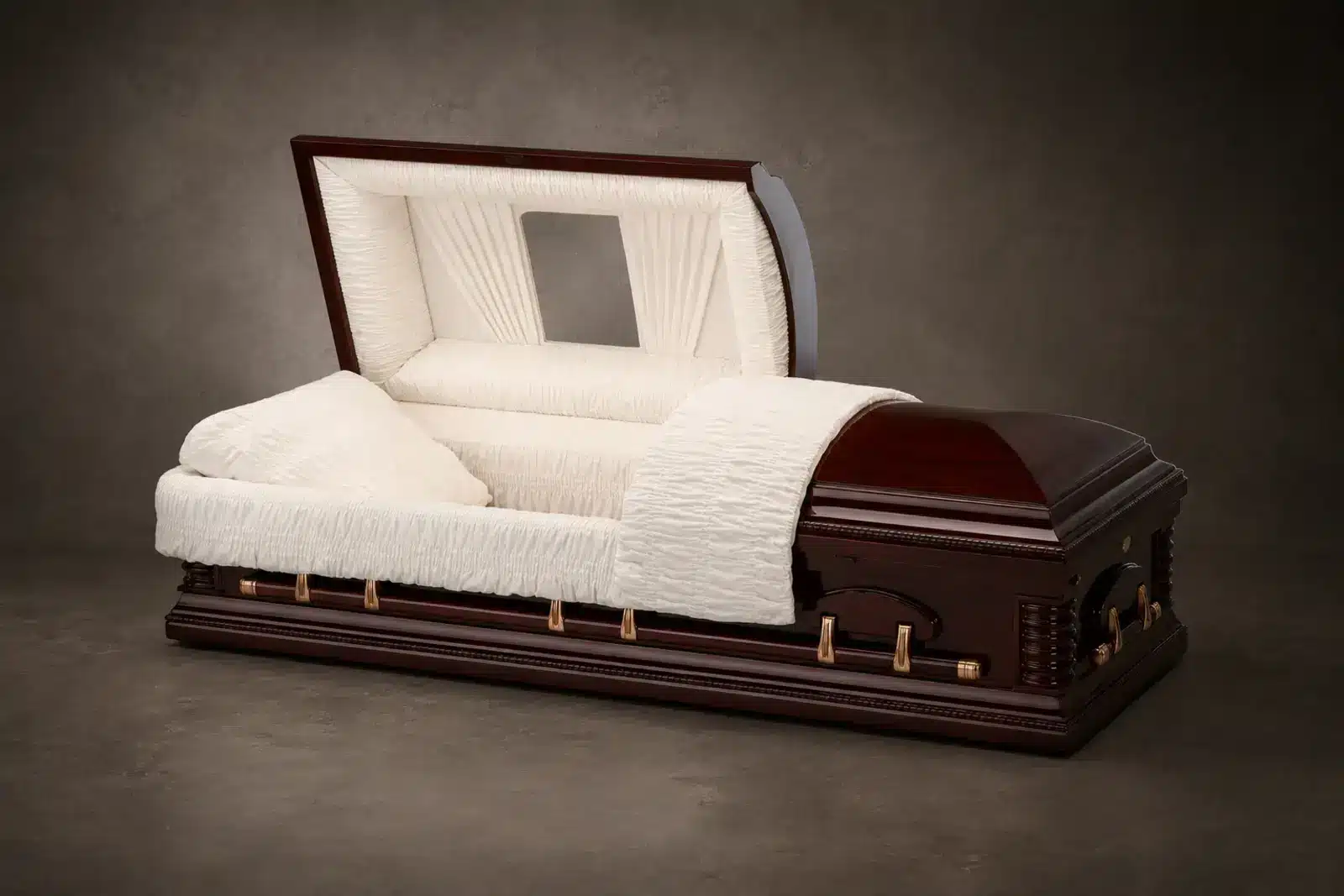 American-style half-couch casket