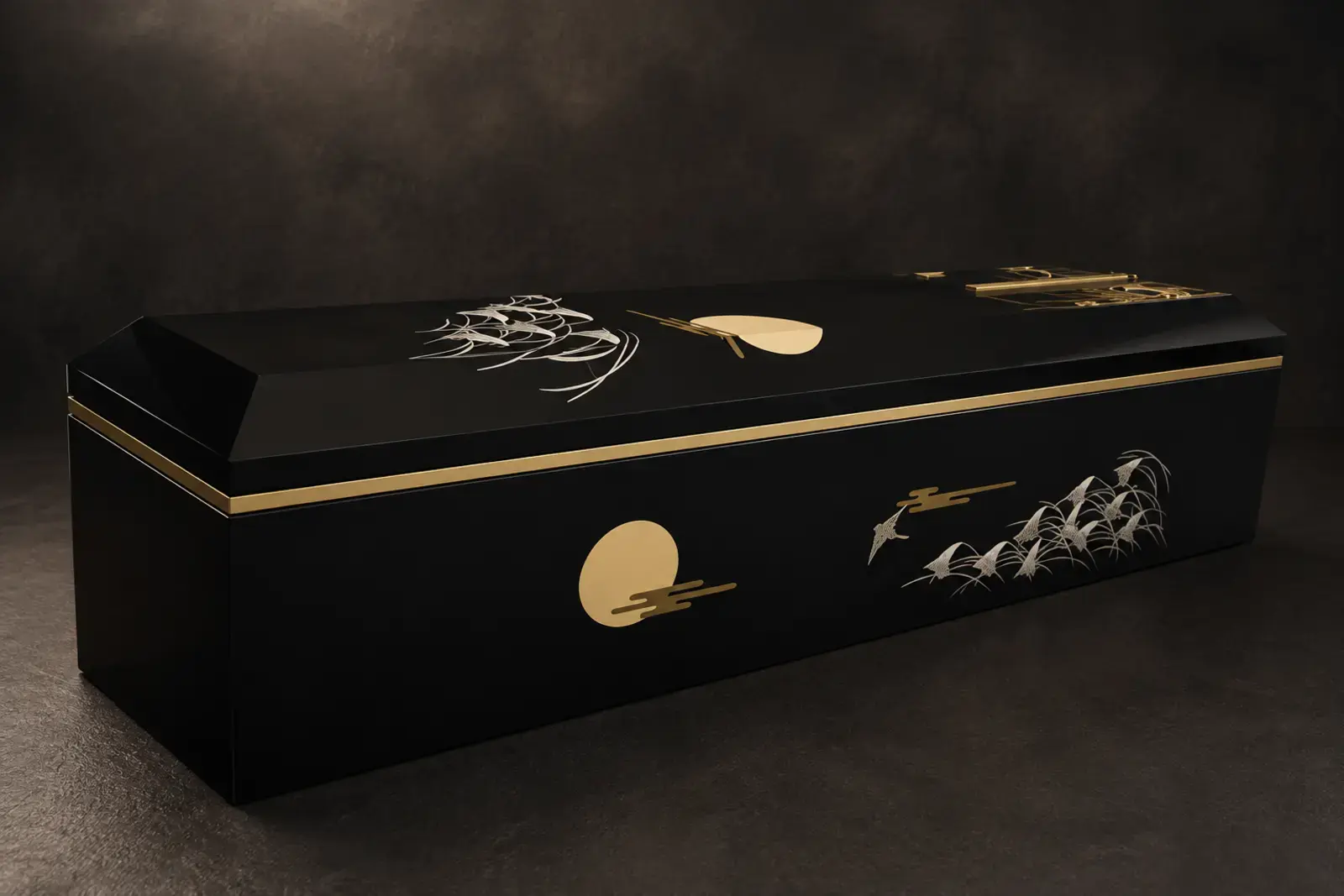 Japanese-style black decorative coffin