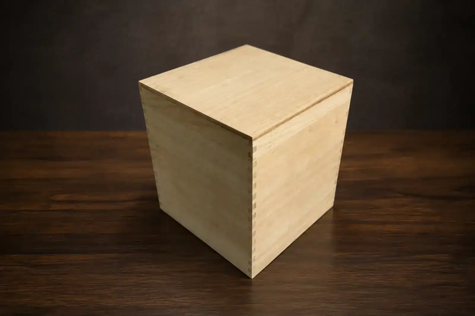 Handcrafted square wooden cremation urn box